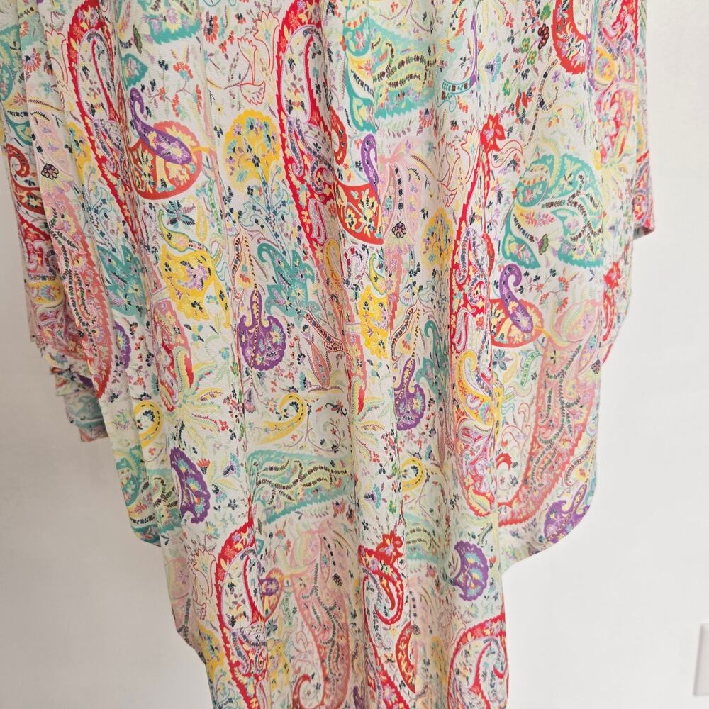 NWT Etro Poncho White Paisley Luxury European Vacation Summer Italy Women OS - Picture 8 of 14